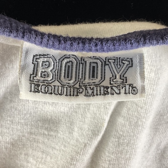 Body Equipment Vintage White & Blue Sleeveless T- Shirt - Picture 5 of 7